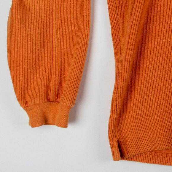 Logan Yachting Men's Corduroy Long Sleeve Polo Orange Zip 100% Cotton Small - Picture 6 of 11